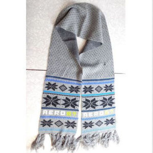🎄Aeropostale Fair Isle Wool Blend Fringe Winter Scarf